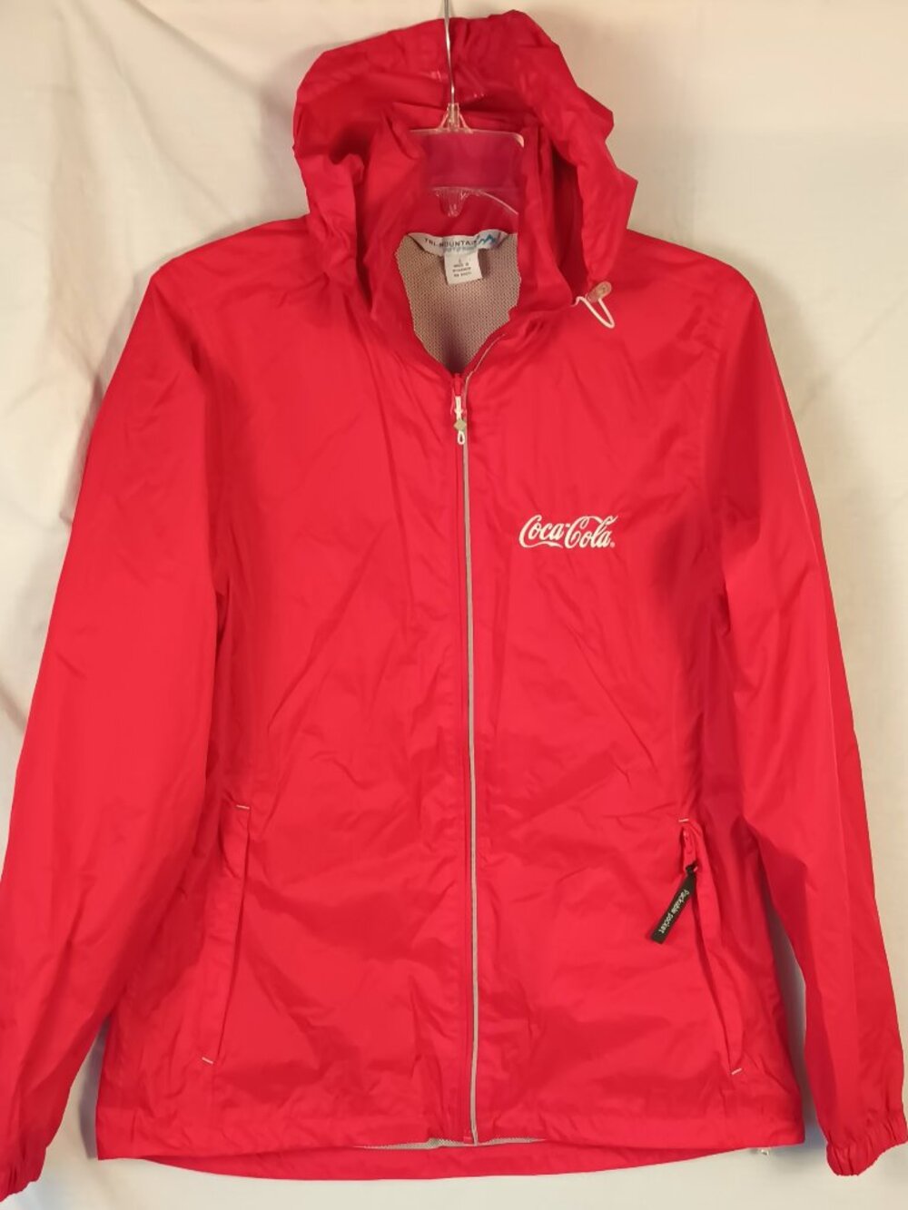 Tri-Mountain 88051 Jacket L Red Coca-Cola Packable Hooded Performance Hiking